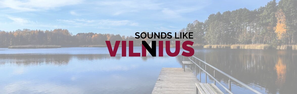 „Sounds like Vilnius“ logotipas Salotės ežero fone